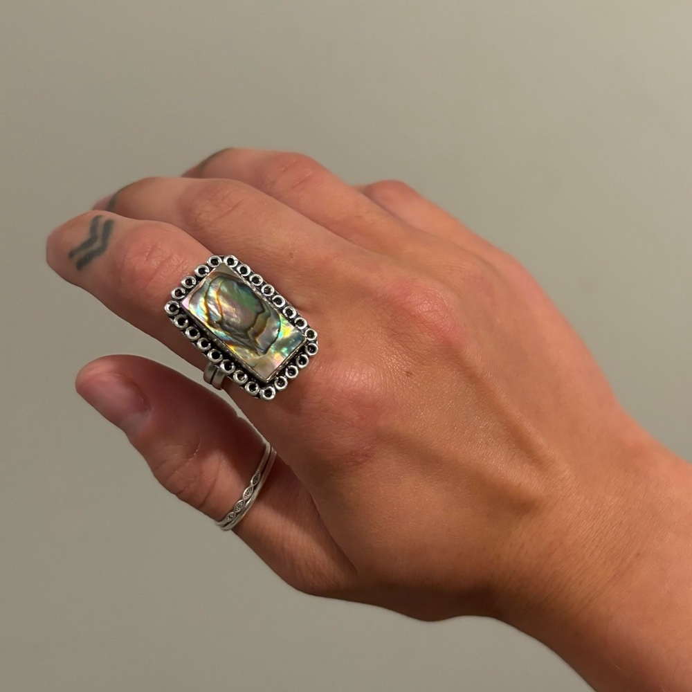 abalone 925 sterling silver ring